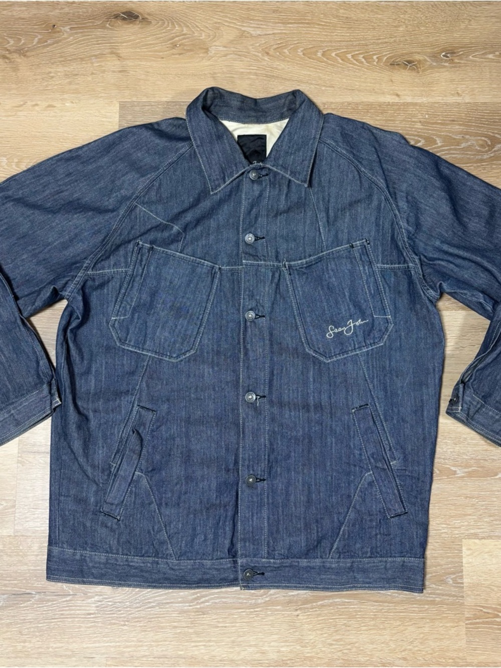 Vintage Y2K Sean John Denim Jacket Mens Size M Denim 90s Hip Hop Skater Grunge